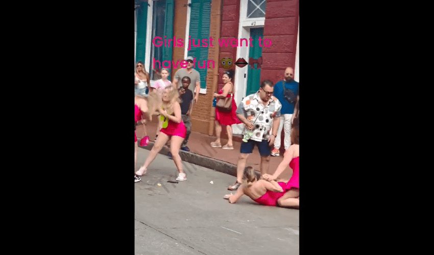 Group Of Friends With The Same Outfits On, Gets Into A Fade In Public