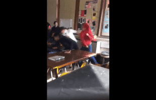 Dude Gets Mad And Beat Up Two Of His Classmates For Accidentally Hitting The Teacher While Fighting!