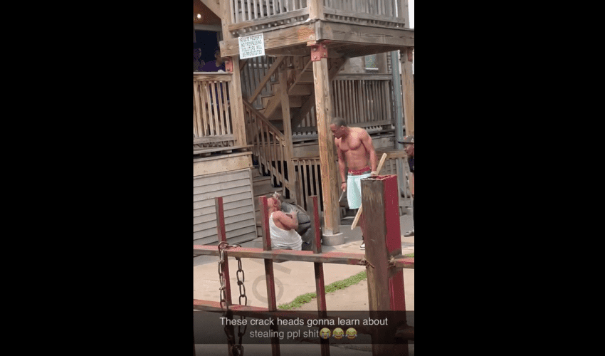 Man Starts Crying After He Got Hit Over The Head For Stealing A Guy Shii!