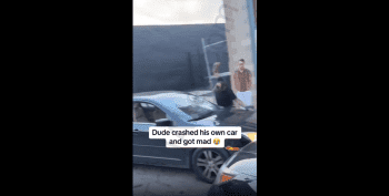 Dude Gets Mad And Crashed His Own Car After A Guy Kept Repeating What He Said!