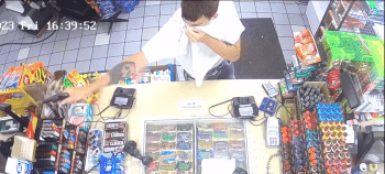 Dude Caught On Camera Robbing A Houston Convenience Store With His Shirt As A Mask!