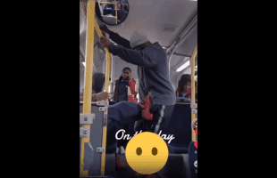 Dude Gets Violated On Bus After He Tried To Take A Woman Cheeks By Force In Front Of Her Son!