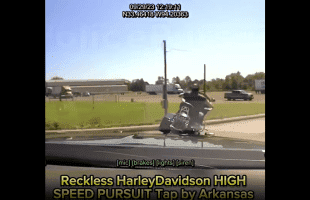 Arkansas Police Sends Biker Airborne During A High Speed Chase!