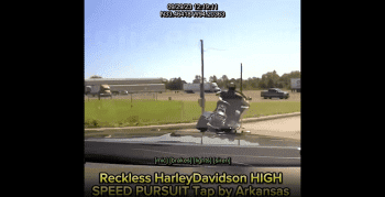 Arkansas Police Sends Biker Airborne During A High Speed Chase!