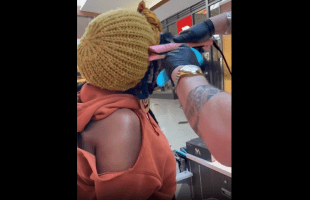 Is It Your Real Hair: Dude Accidentally Took Off A Woman Hair While Using A Flat Iron!