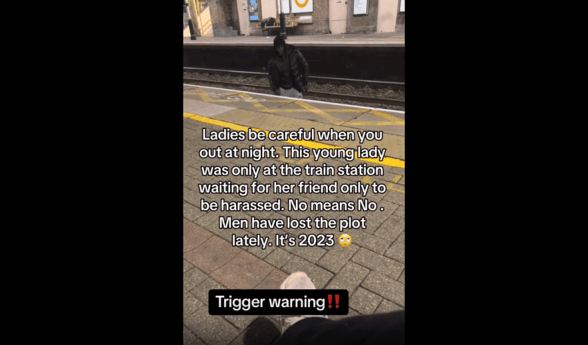 Woman Gets Mad After A Random Guy Jumped Across The Tracks Just To Talk To Her!