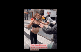 Odd Looking Woman Gets Into A Scuffle With Another Woman In The Middle Of New York Streets!