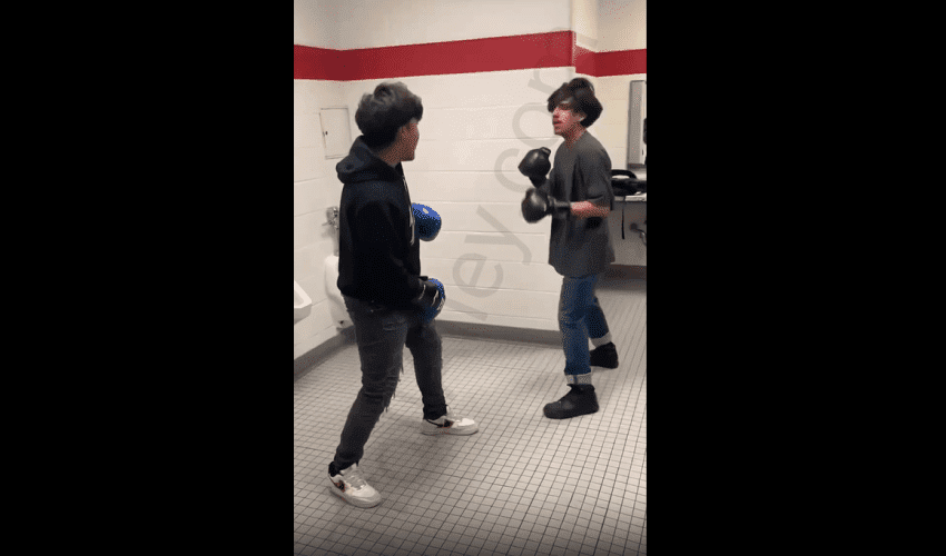 Two Professional Boxers Catch Fade In School Restroom!