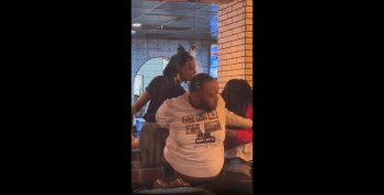 Girl Helps Her New Boyfriend Jump Her Jealous Ex Boyfriend In Restaurant After He Attacked Him!