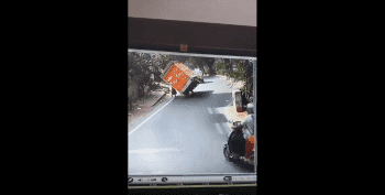 Woman Gets Hit By A Flipping Truck While Walking!