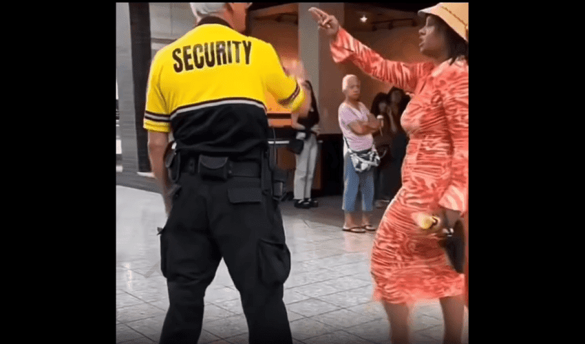 Security Guard Put His Hands On The Wrong Woman In Shopping Mall!