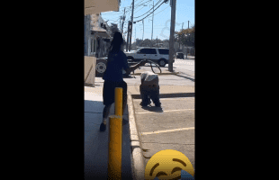 Owner Teach A Guy A Lesson For Having His Pants Down In Front Of His Place Of Business!