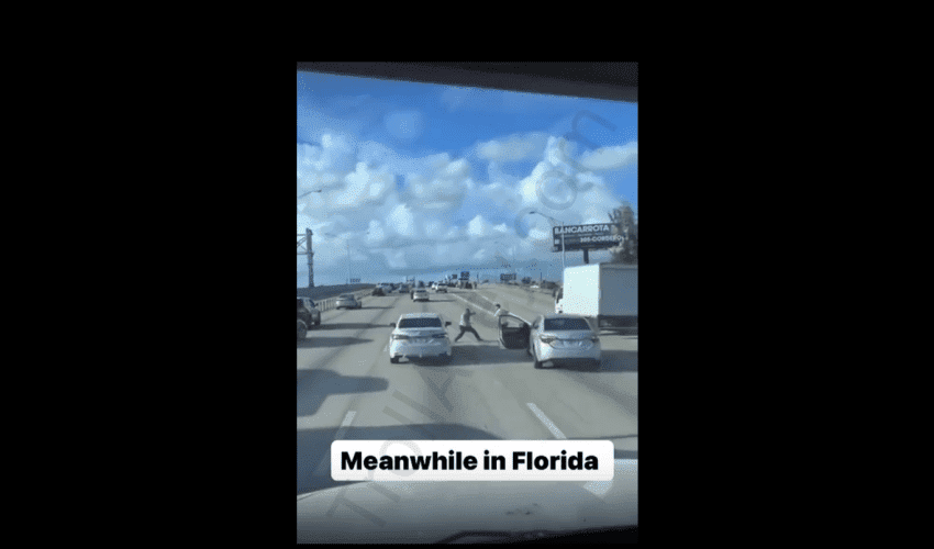 Two Guys Catch A Quick Fade In Florida Traffic During Road Rage And Casually Drives Off!