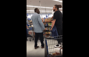 Black Man Checks A White Boy That Was Giving Him A Wicked Look In Walmart
