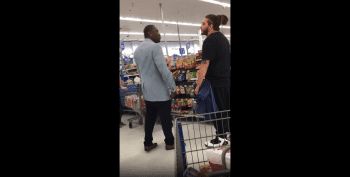 Black Man Checks A White Boy That Was Giving Him A Wicked Look In Walmart