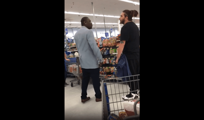 Black Man Checks A White Boy That Was Giving Him A Wicked Look In Walmart