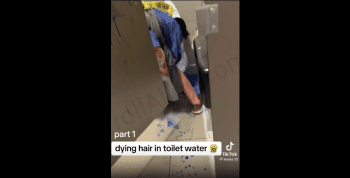 Woman Caught Dying Her Hair In A Public Toilet