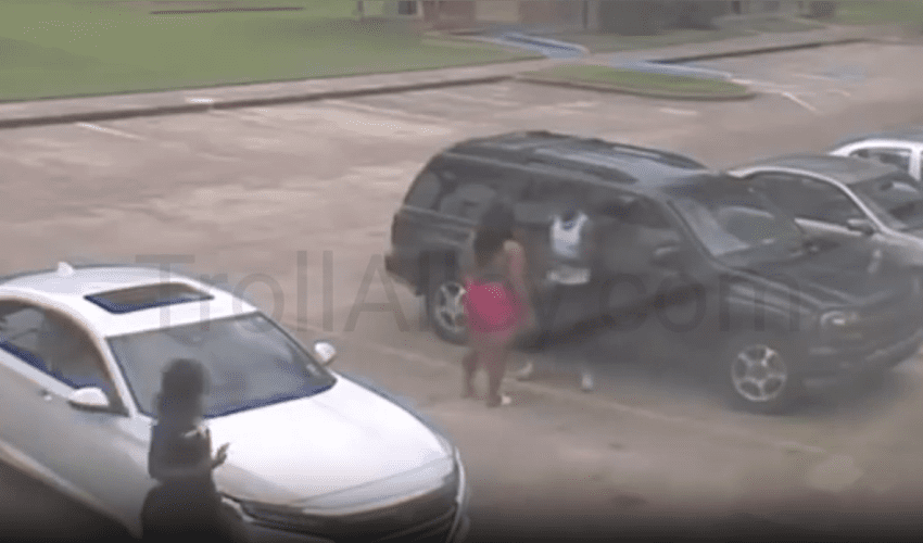 Woman Throws Her Boyfriend To The Ground After He Tried To Stop Her From Getting Into Car