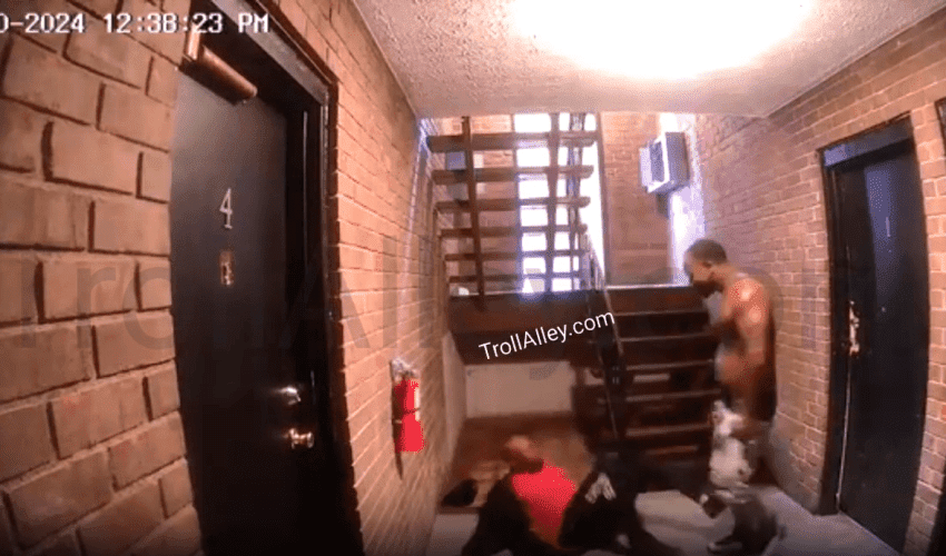 Dude Gets His Face Pushed Back By His Babymother New Boyfriend After He Came Over Her House To Harass Her