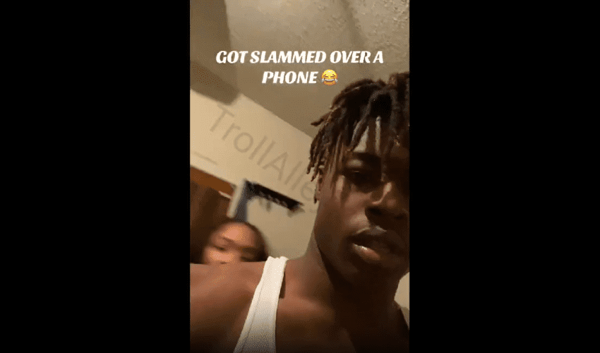 Girl Gets Mad And Slammed Her Boyfriend After He Was Going Thru Her Phone