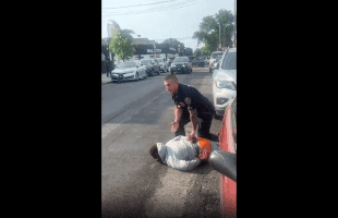 Police Screams At His Female Coworker After She Was Taking To Long To Get Out The Car To Help Him Arrest A Guy In New York