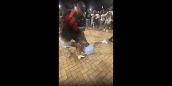 Police Tackles Woman After He Seen Her Destroying A Girl During A Fade