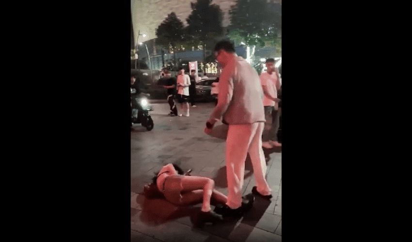 Heartless Asian Guy Kicks His Girlfriend In The Face While She Was Down For Cheating With A American Guy