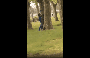 Dude Caught Hammering His Fist In His Girlfriend In Public Area