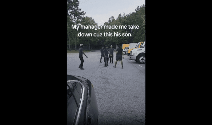 Lame Or Smart?  Bro Really Pulled The Burner After Getting A Quick Punch In During A Altercation With His Coworker