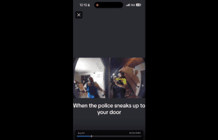 Police Almost Got Hit With A Fist After Creeping Up On Somebody Door To Arrest Somebody