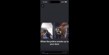 Police Almost Got Hit With A Fist After Creeping Up On Somebody Door To Arrest Somebody