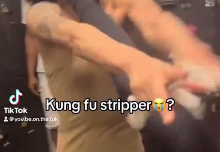 Kung Fu Stripper Gives Another Stripper A Vicious Kick To The Face For Running Up On Her