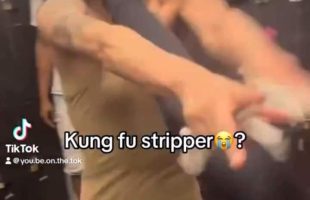 Kung Fu Stripper Gives Another Stripper A Vicious Kick To The Face For Running Up On Her