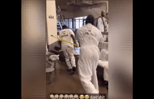 Man Gets Beaten With A Broom By A Inmate After He Took A Shii In The Prison Shower