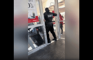 Girl Gets Angry After Security Guard Was Blocking Her From Leaving The Store After She Was Caught Stealing