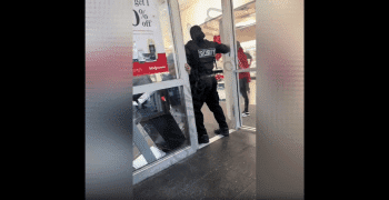 Girl Gets Angry After Security Guard Was Blocking Her From Leaving The Store After She Was Caught Stealing