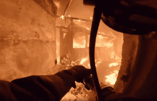 Insane Gopro Footage Of Firefighter Putting Out A Big Fire