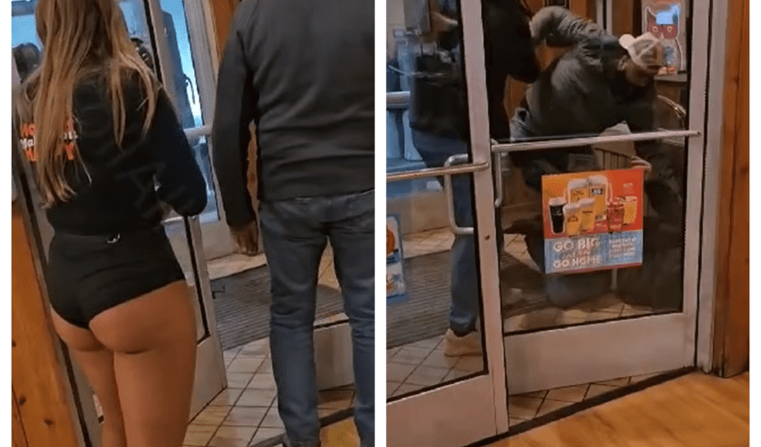 Dude Loss Focus After Seeing Some Buns During A Heated Altercation With Two Men At Hooters