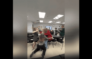 Freshman Girl Fights Her Sister Bully At School Which Was A Junior And The Teacher Had A Struggle To Break Them Up