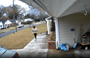 She Real Bold: Woman Caught On Camera Pulling Up To A Random Person House, Backing Her Car In And Stealing Their Package