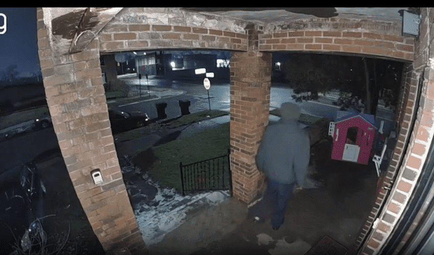 Dude Caught On Camera Stealing A Kids Playhouse Off Their Porch To Surprise His Kids With