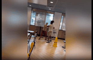 Dude Tried To Grab A Guy By His Neck But Got Laid Out Quick In Mcdonalds