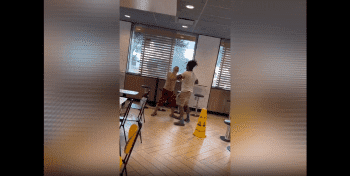 Dude Tried To Grab A Guy By His Neck But Got Laid Out Quick In Mcdonalds