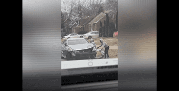 Two 7 Year Old Boys Caught Stealing A Car And Tearing The Bumper Off After Crashing It