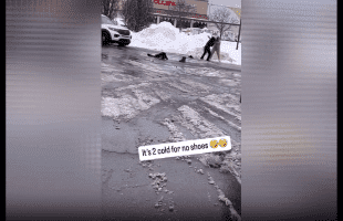 Police Stayed In The Car After He Seen Two Women Throwing Down In The Snow In Ohio