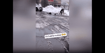 Police Stayed In The Car After He Seen Two Women Throwing Down In The Snow In Ohio