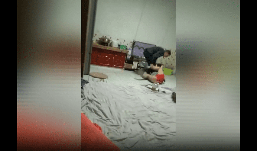 Woman Gets Beaten By Her Abusive Husband In Front Of Her Children For Disobeying