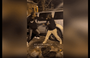 Dude Gets Put To Sleep In The Snow After He Walked Up And Put Hands On Another Man While He Was Warming Up His Car