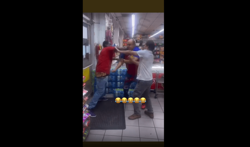 Dude Takes Off On Both Employees After One Employee Swung On Him First!