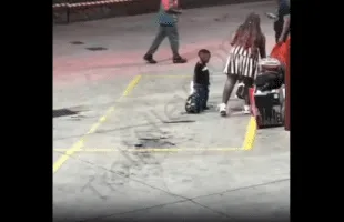 Dude Gets Violated In Front Of A Woman And Her Child!